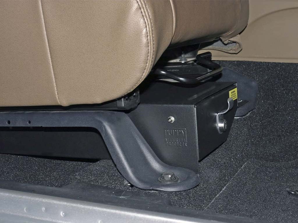 TESIN Center Console Gun Vault Safe Box – Fits 2018+ Jeep Wrangler JL & JT (Black Metal, Secure Storage)