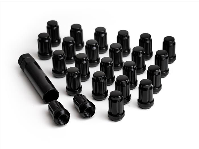 thumbnail image 2 of 23pc Black Spline Lug Nut Set + 2 Keys – 1/2-20 Closed End Tuner – Ford F-150, Jeep 2 of 3