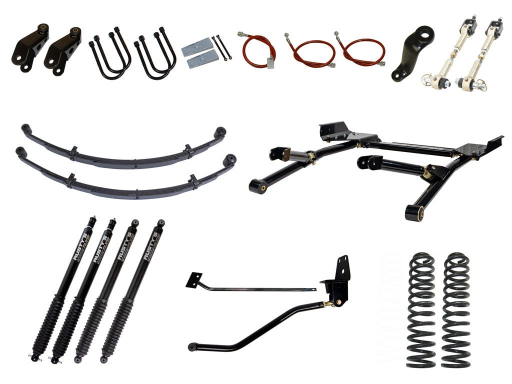 Rusty's XJ Cherokee 6.5" Long Travel Kit with 4.5" Rear Leaf Springs a