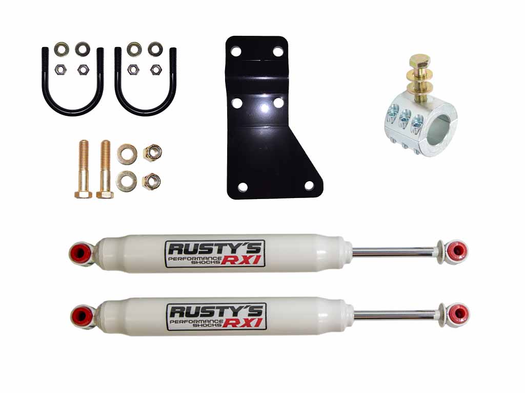 Rusty's RX-100 Series Dual Steering Stabilizer Kit for 07-18 JK Wrangl