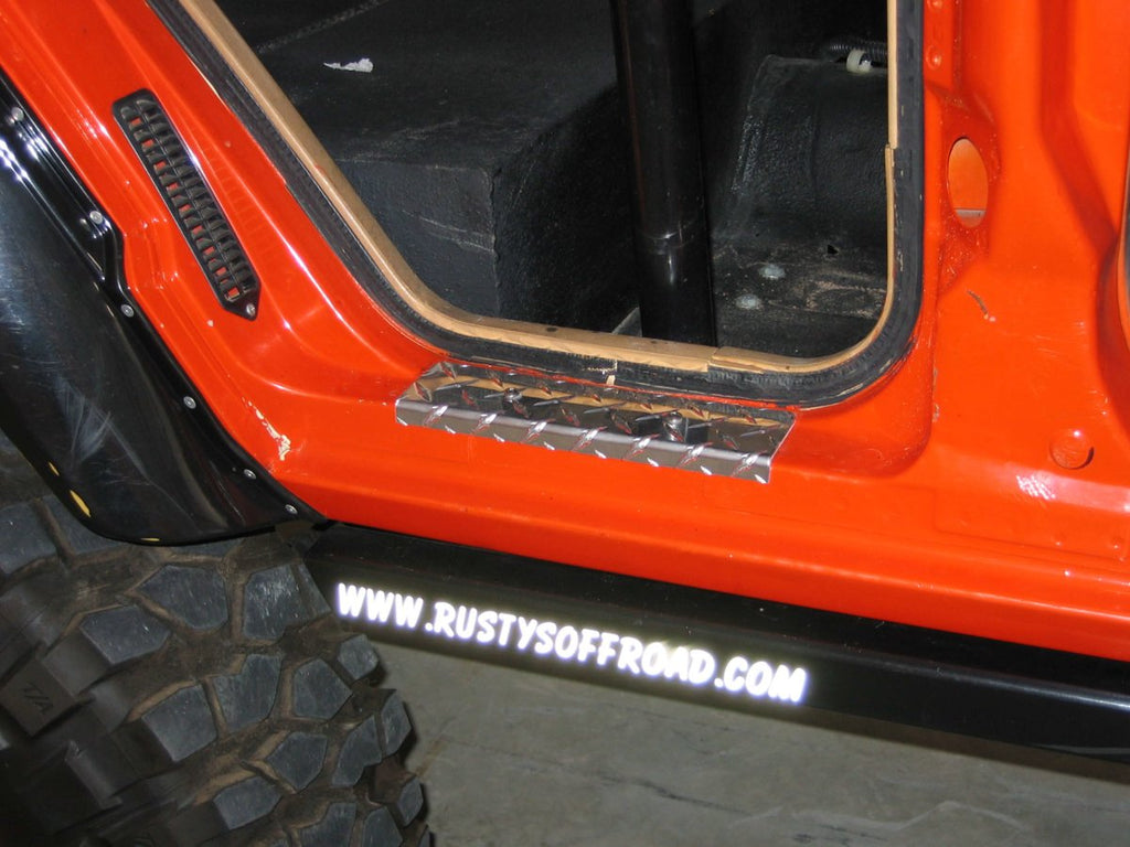 Rusty's XJ Cherokee/MJ Comanche Entry Guards - Diamond Plate 2 door on