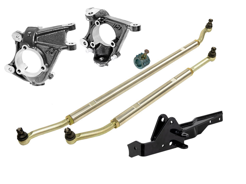 Rusty's Aluminum HD Steering System with RockJock Highsteer Knuckles - JL Wrangler / JT Gladiator