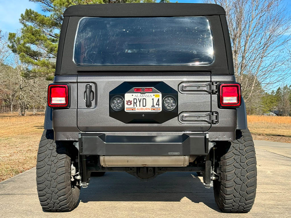 Rusty's Spare Tire Delete / License Plate Mount with Backup Light Provisions - JL Wrangler