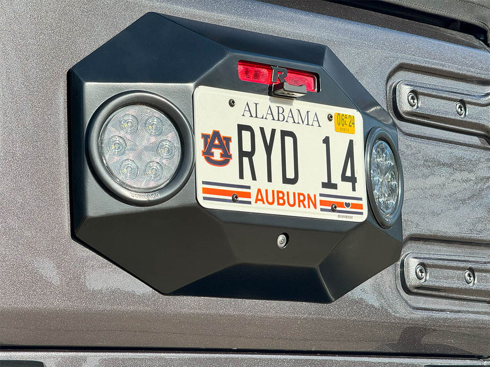 Rusty's Spare Tire Delete / License Plate Mount with Backup Light Provisions - JL Wrangler