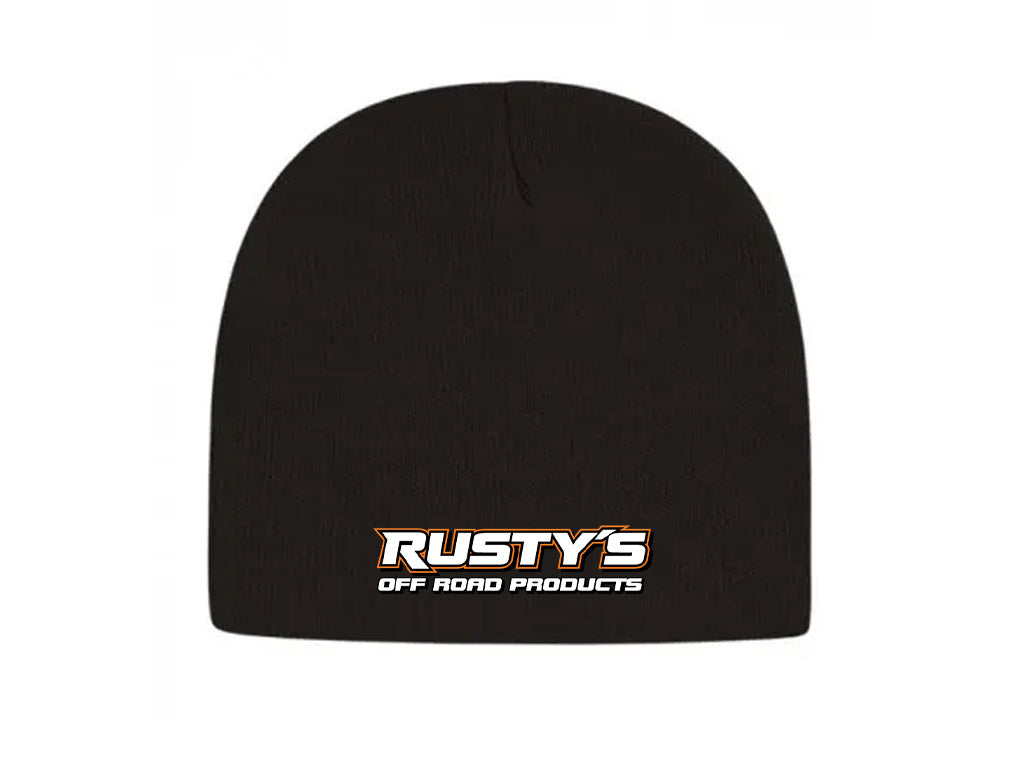 Rusty's Logo Black Fleece Beanie