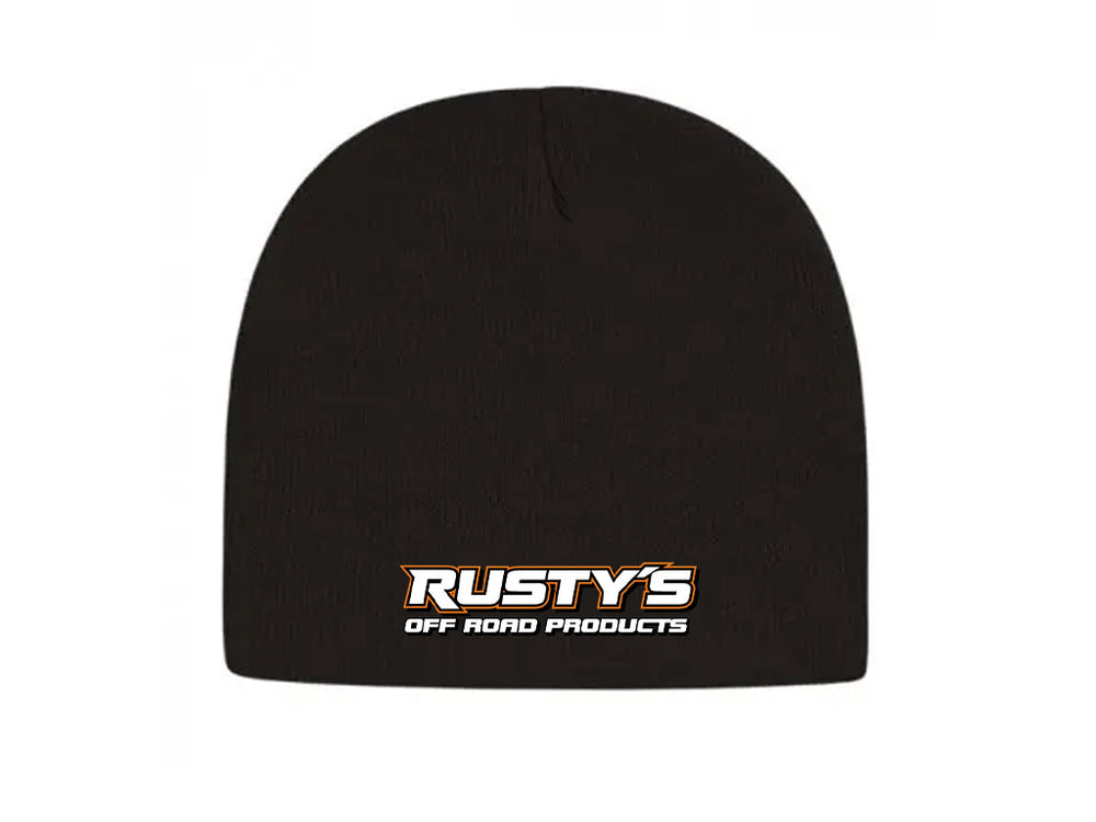 Rusty's Logo Black Fleece Beanie