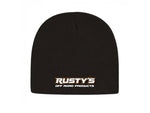Rusty's Logo Black Fleece Beanie