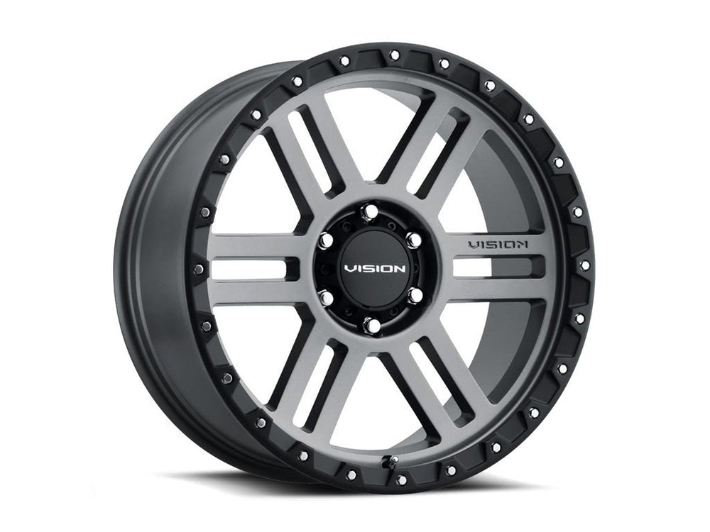 Vision Wheel - Vision 354 Manx 2 - Satin Gray w/ Black Lip - 17 X 9