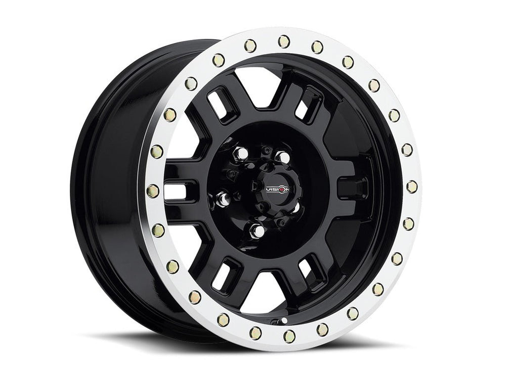 Vision Wheel - Vision 398 Manx - Gloss Black w/ Machined Lip - 17 X 8.5