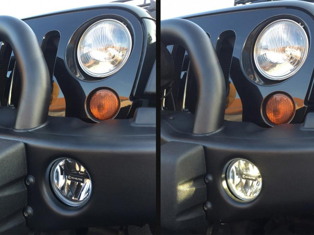 KC HiLiTES 4 in Gravity LED G4 - 2-Light System - SAE/ECE - 10W Fog Beam - for 07-09 Jeep JK