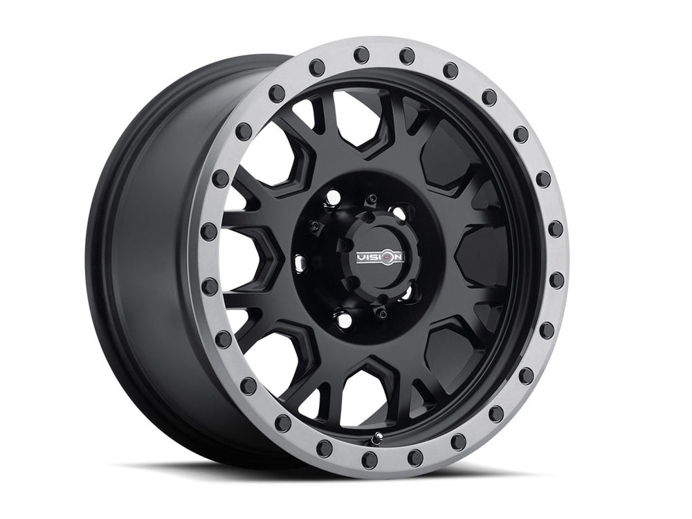 Vision Wheel - Vision GV8 Invader - Matte Black w/ Anthracite Lip - 17 X 9