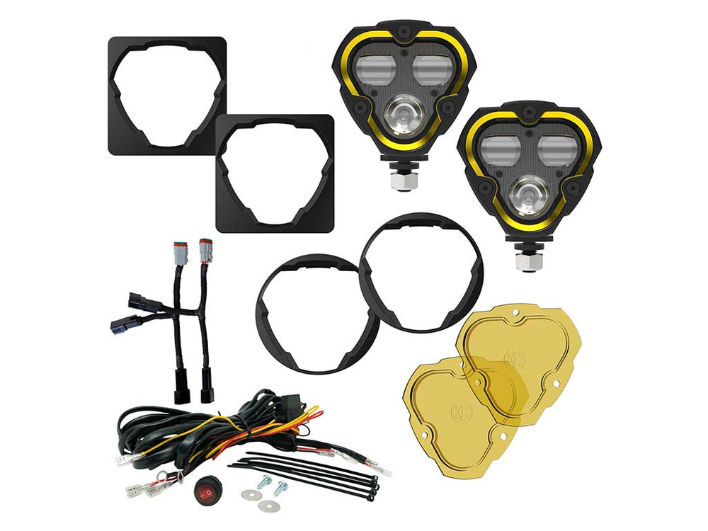 KC Hilites FLEX ERA® 3 Dual Mode SAE Fog Lights - 2-Light Master Kit - Jeep Aftermarket Bumpers