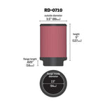 K&N Universal Clamp-On Air Filter - RD-0710