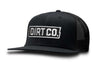 Dirt Co. - Dirt Co. Rocker Snap Back 6 Panel Twill Hat (Black / Black Mesh)