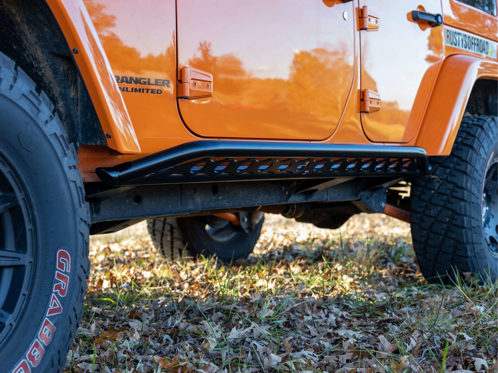 Rusty's Rocker Armor with Skid Kicker Tube - '07-'18 JK Wrangler 4-Doo